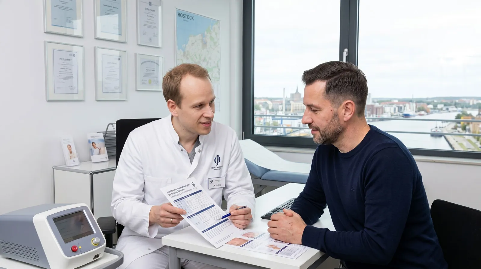 PRP beim Facharzt in Schwerin, ehrliche Aufklärung zu Wirkung und Risiken bei Dr. Dr. Ole Jung